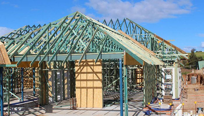 Residential construction framing by building trade professionals